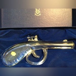Vintage Val St Lambert crystal flintlock dueling pistol